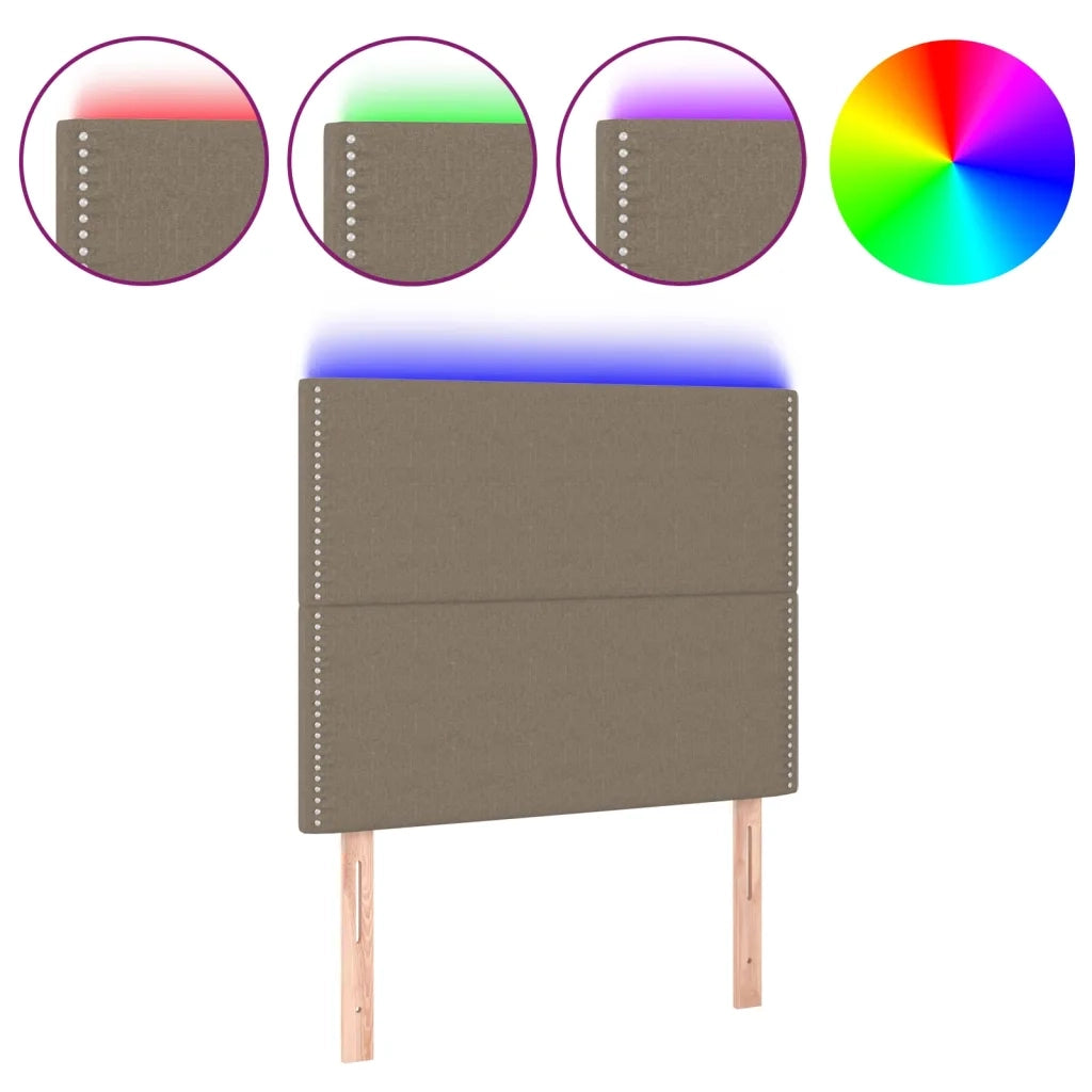 Testiera a LED-Testata con LED tortora 90x5x118/128 cm in Tessuto 752190