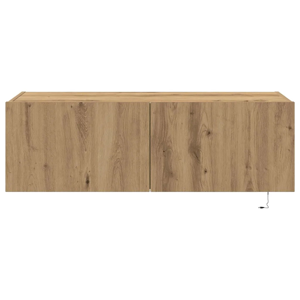 Mobile TV da parete-Mobile TV a Muro-Credenza TV Rovere artigianale 100 x 35 x 31 cm