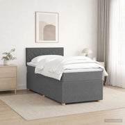Letto con Box Spring, Materasso e LED Grigio Scuro 90 x 190 cm 3453226