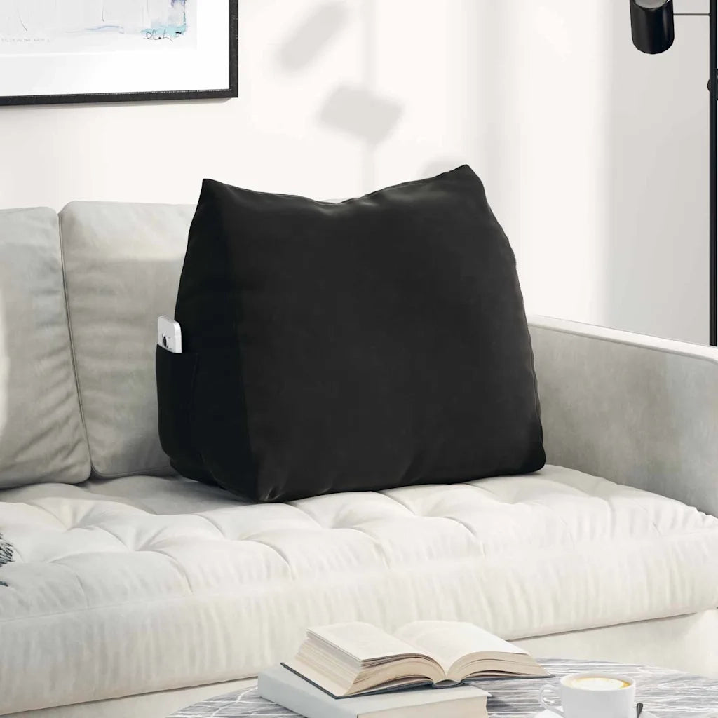 Cuscino per Schiena Nero 60 x 20 x 50 cm Tessuto in Cords 42015054