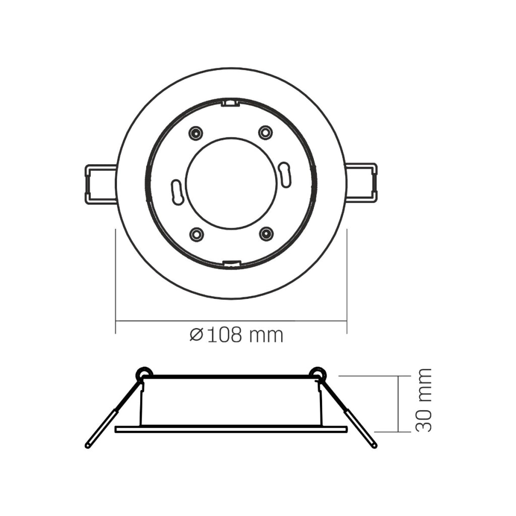 Faretto incasso tondo nero GX53 30W Videx DownLight
