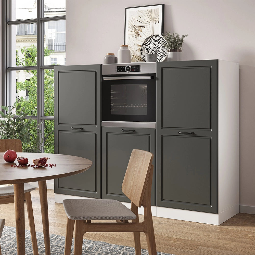 Cucine componibili piccole R-Line Antracite rustico/Bianco 180 cm senza piano di lavoro Vicco