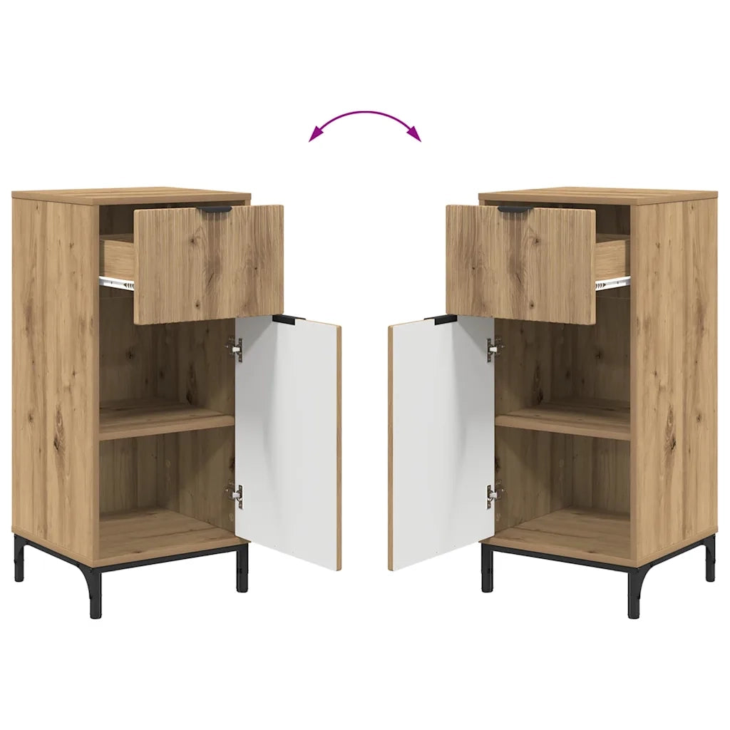 vidaXL Set di mobili per il bagno Plaid 2 pcs rovere artigianale