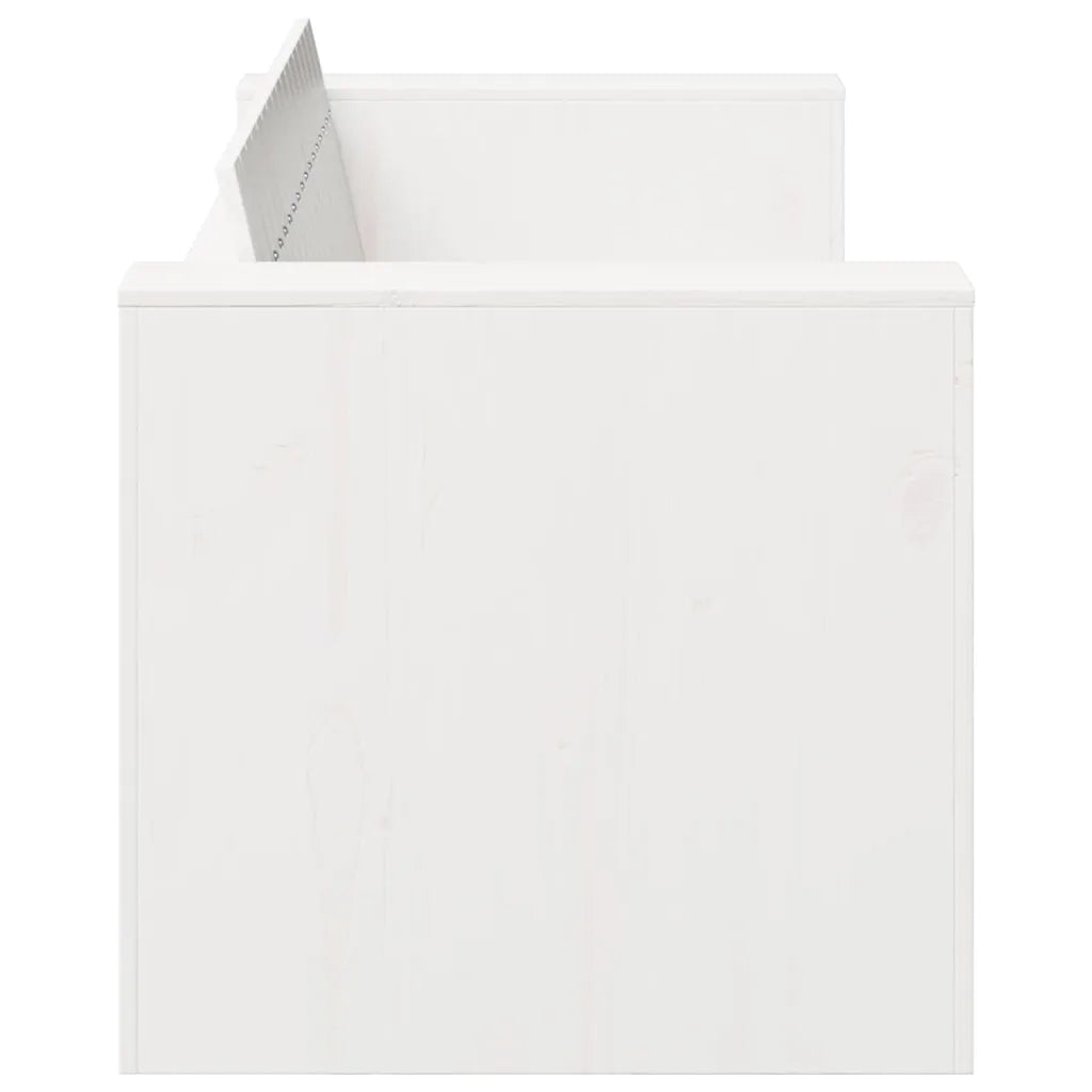 Divano da giardino-Sofa da Giardino-Divano da esterno Bianco 134 x 60 x 62 cm Pino massello