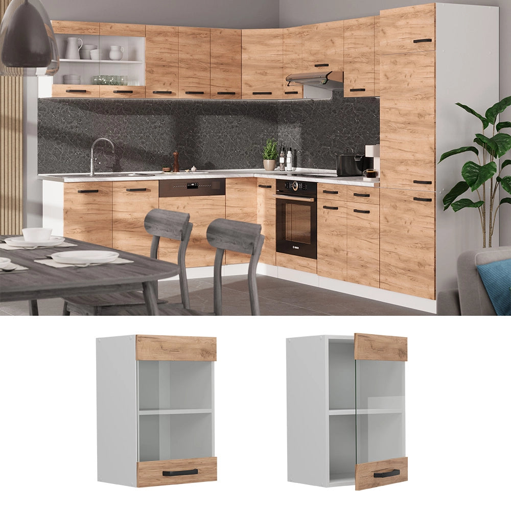 Vicco Mobile da cucina in vetro Quercia dorata 40 cm