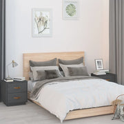 Comodini Grigi 2 pz-Set di 2 Tavolino da notte 40x34x45 cm in Legno Massello di Pino 310406