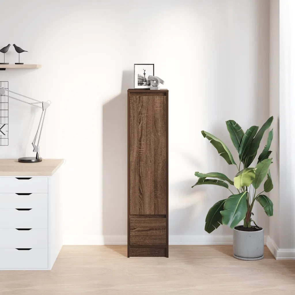 Credenza Rovere Marrone 29,5x34x119,5 cm in Legno Multistrato 861658