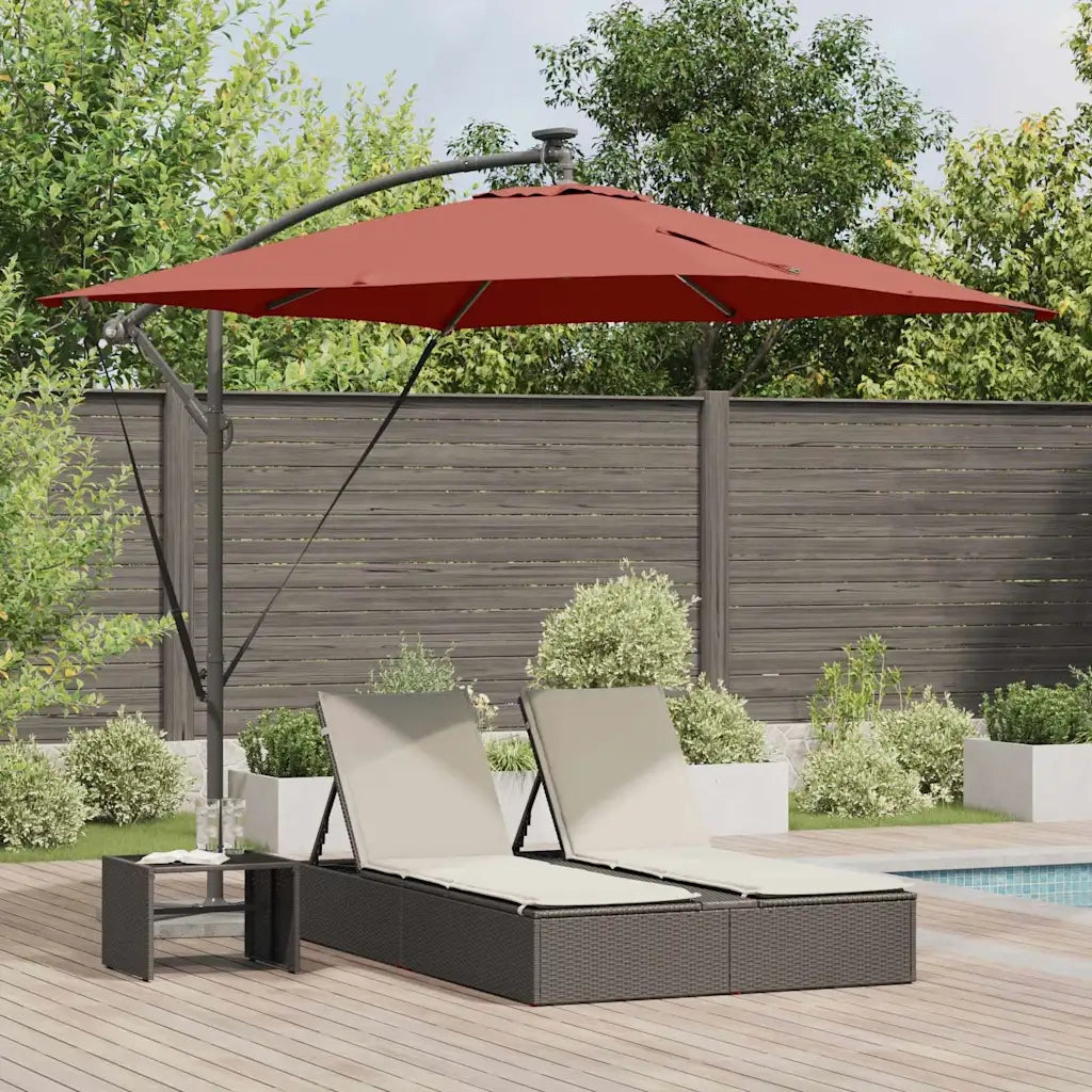 Ombrelloneda-Ombrello da giardino balcone Terracotta 249 x 249 x 250 cm Poliestere e Alluminio