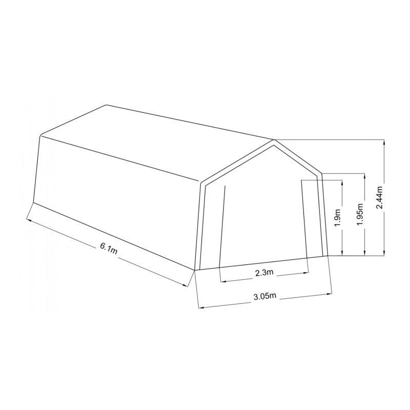 Casetta da giardino in telo rinforzato 3,05x6,10 m – struttura in acciaio Ø34 mm – porta 230x190 cm – AT3061 Foresta