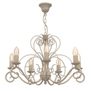 Lampadario decorativo beige 7 luci E14 Mauro Luminex