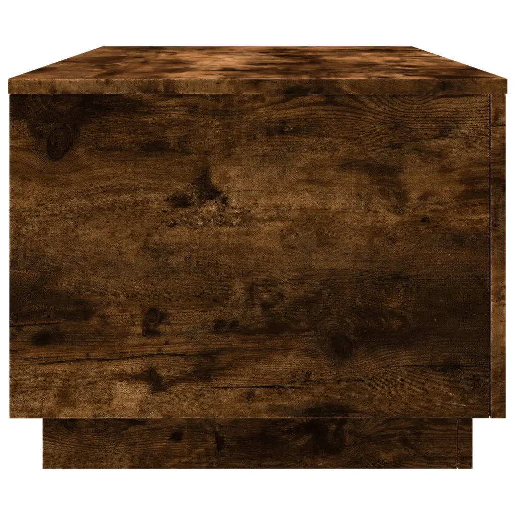 Tavolino da Soggiorno con Luci LED-Tavolino da Salotto-Tavolo Rovere Fumo 90x50x40 cm
