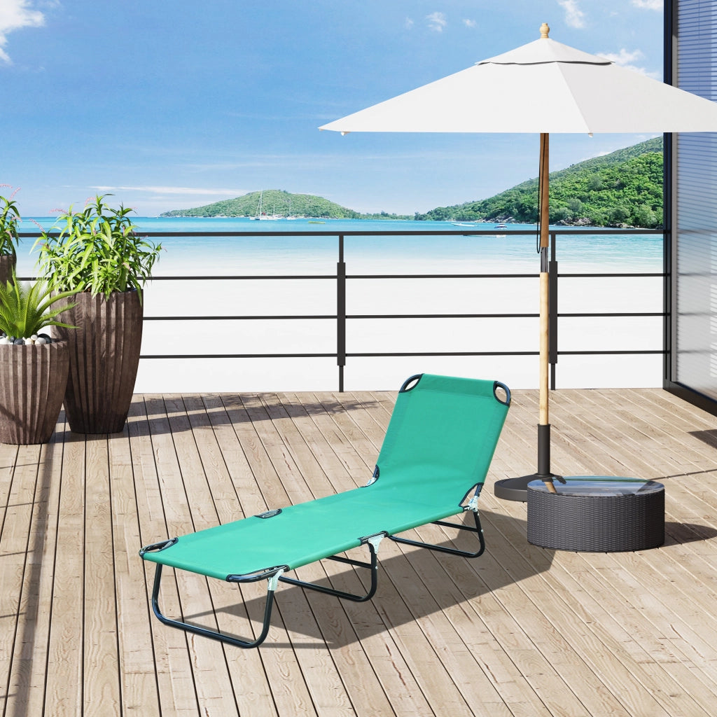 Sdraio Pieghevole da Giardino con Schienale Reclinabile ¨C Zephmum ¨C Verde 188x56x28cm