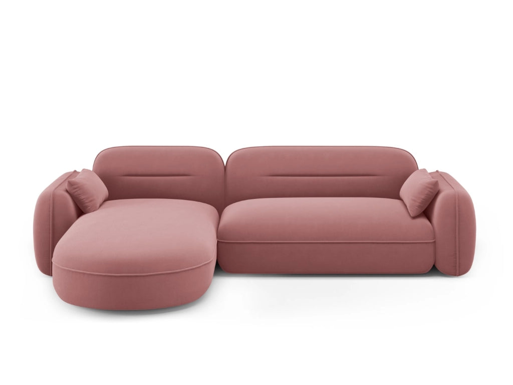 Cosmopolitan Design - Divano angolare modulare sinistro "Sydney" 4 posti in velluto salmone 