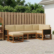 Set di divani da esterno 6 pz Naturale e Beige 3385344