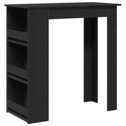 Tavolo da Bar con Ripiani Rovere Nero 102x50x103,5cm Truciolato