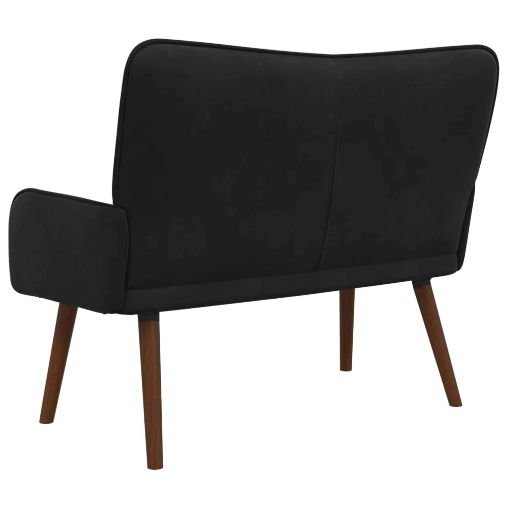 Sofa a Due Posti Nero 115 x 61 x 87 cm Velluto