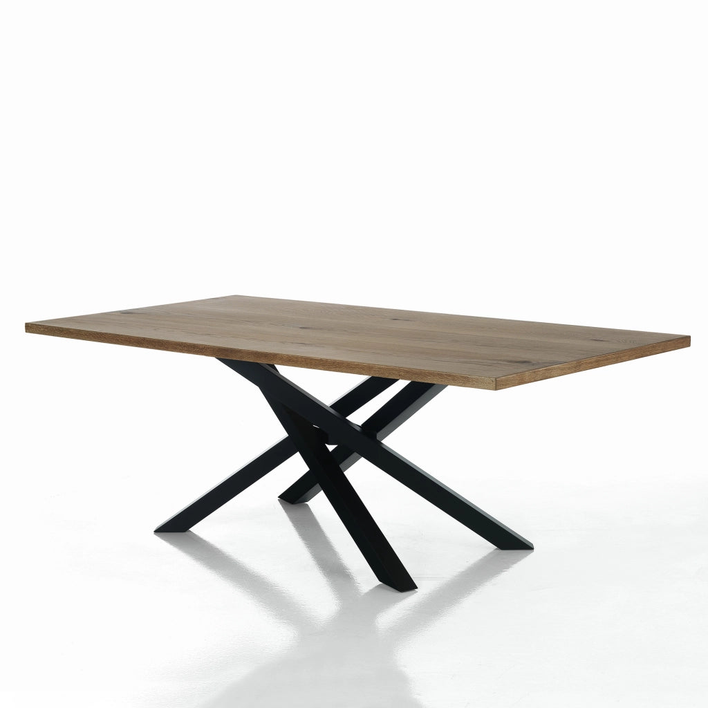 Tavolo IPSI in legno rovere con struttura in metallo nero