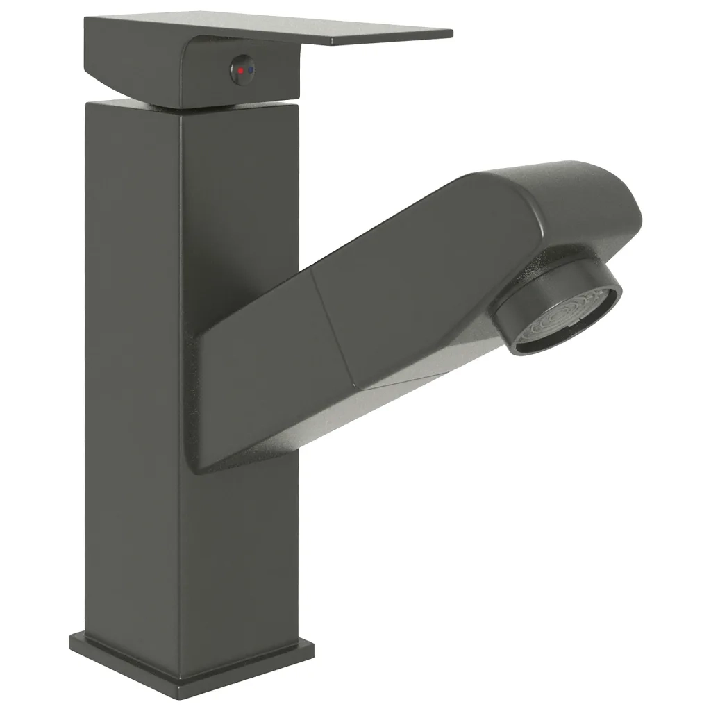 Rubinetto Lavabo da Bagno Funzione Estraibile Grigio 157x172 mm 149078