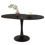 Tavolo da pranzo ovale allungabile in MDF; stile moderno; per soggiorno e sala da pranzo; nero