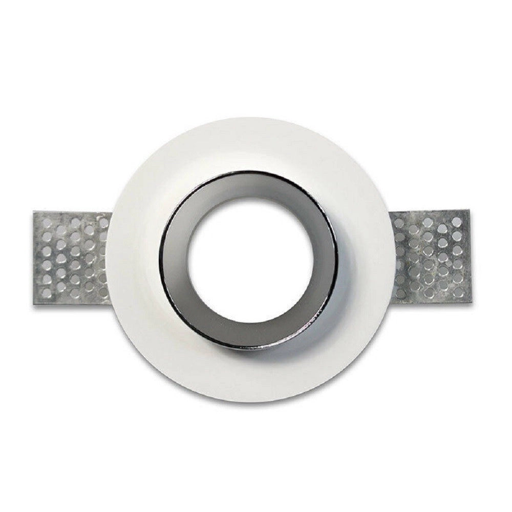 Trade Shop - Portafaretto Incasso Gesso Verniciabile Tondo 100mm Scomparsa Faretto Gu10 Gs-09 -