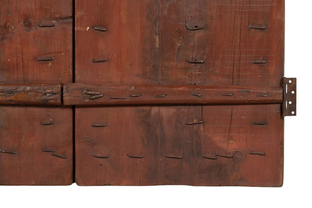 Biscottini Porta portone in legno massello e ferro da interno o da esterno vecchia e antica medievale scorrevole