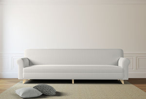 Copridivano Elasticizzato 2 Posti in Poliestere e Cotone Fashionable Panna