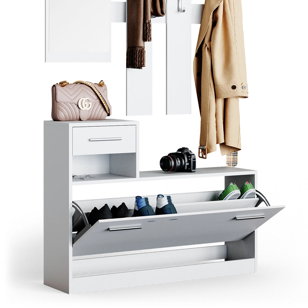 Vicco Armadio da ingresso Bianco 25 x 191 cm