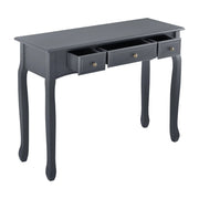 Consolle per ingresso o soggiorno con 3 cassetti MDF gambe in pino 100 cm grigio scuro 03_0004178