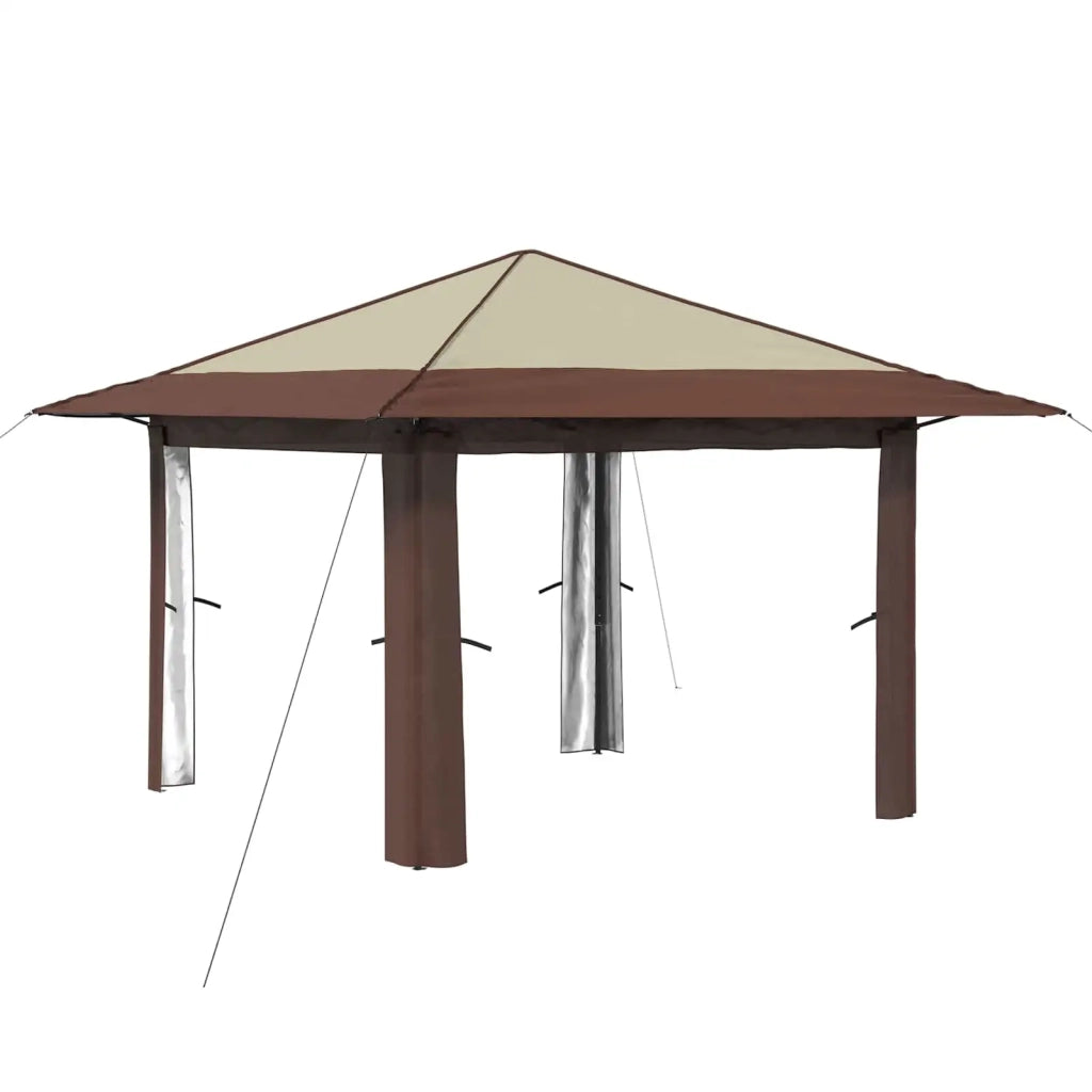 Gazebo senza Parete 3,3 x 3,3 m Crema e Marrone 42036808