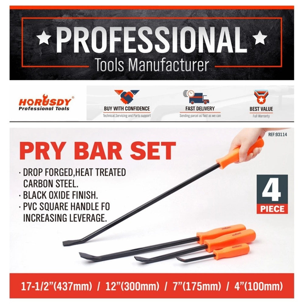 Trade Shop - Leve Set 4 Pezzi Utensili Officina Meccanico Gommista Carrozzeria Carrozziere -
