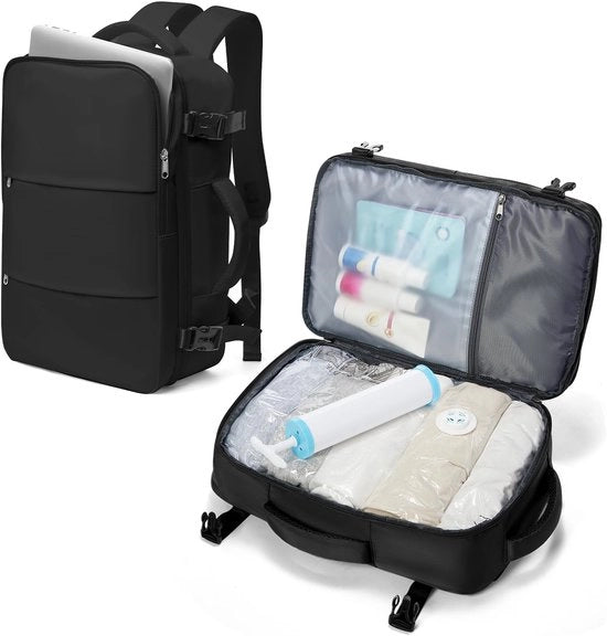Borsa a vuoto per viaggiatore donna, zaino a vuoto con sistema di compressione per viaggi, valigetta a vuoto per viaggi con pompa impermeabile