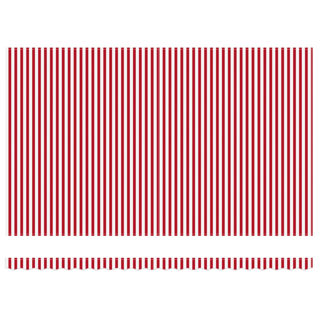 Tenda Retrattile Manuale Striscia Rossa e Bianca 500x300 cm