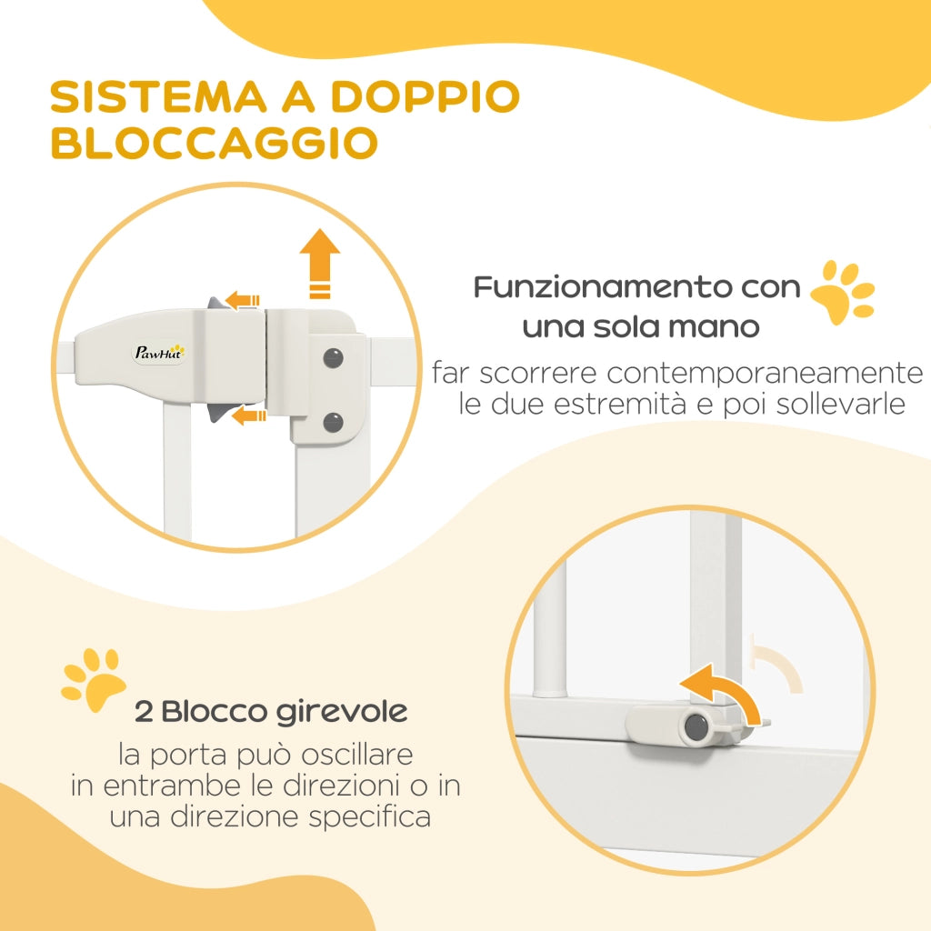 Cancelletto per Cani Estensibile ¨C Zephmum ¨C Metallo e Plastica, Bianco, 74-100x78 cm