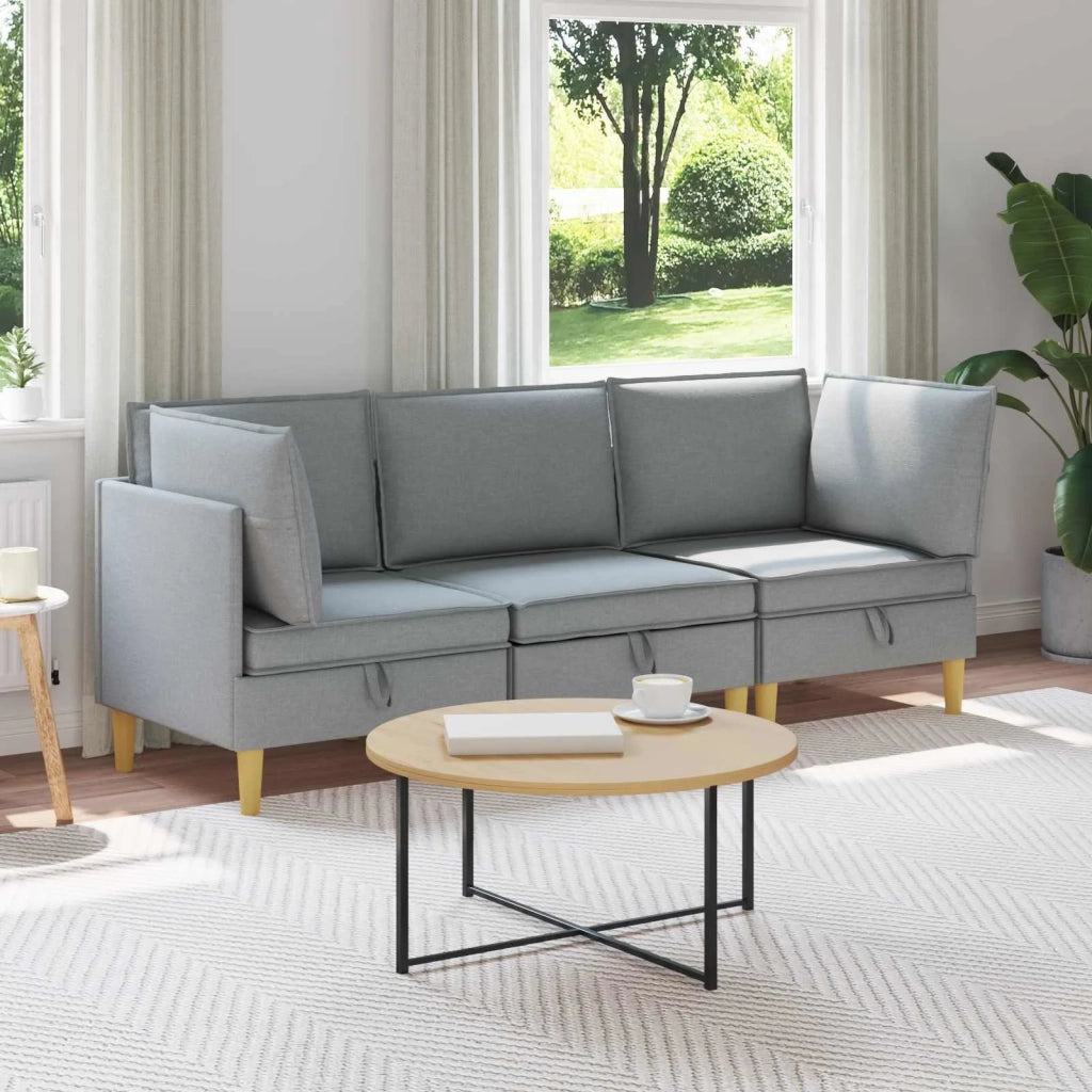 Set di divani modulari con spazio di archiviazione 3 pcs