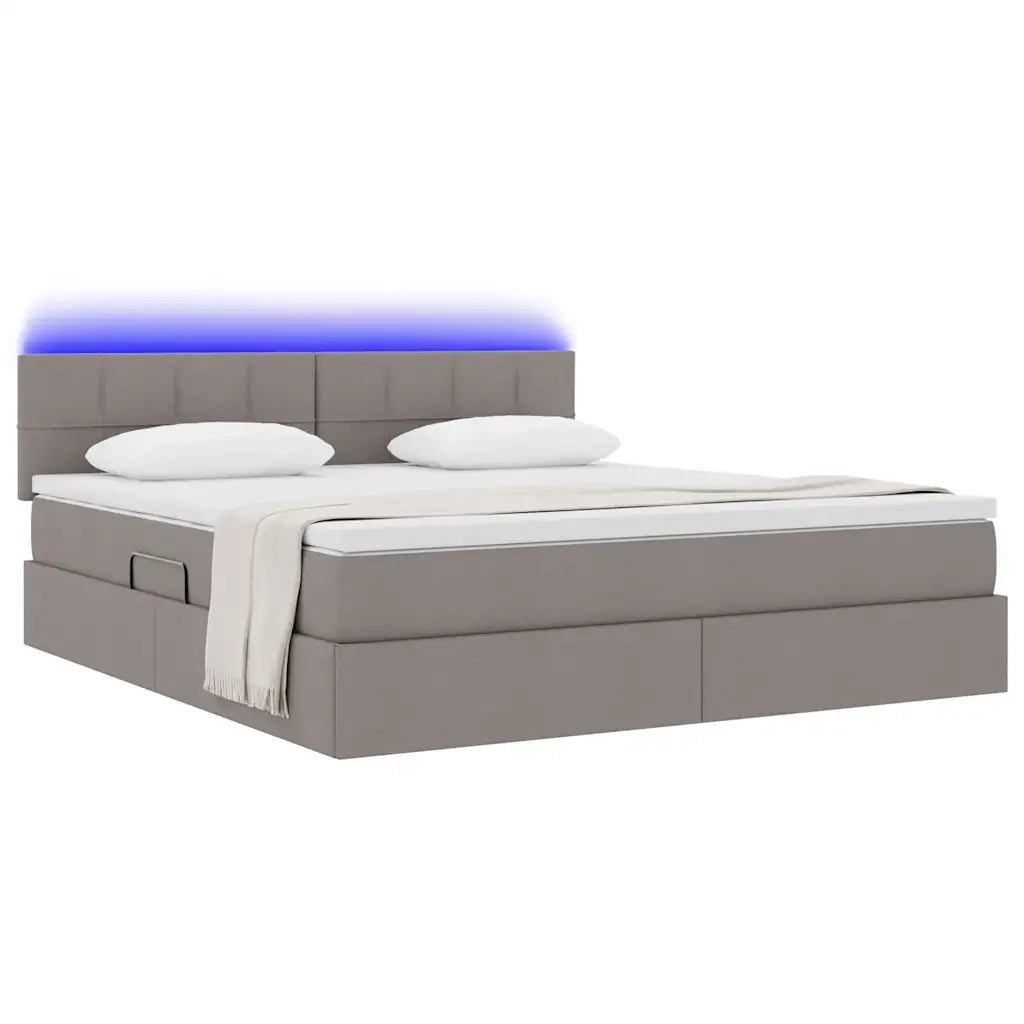 Letto con contenitore LED e materasso Tortora 160 x 200 cm