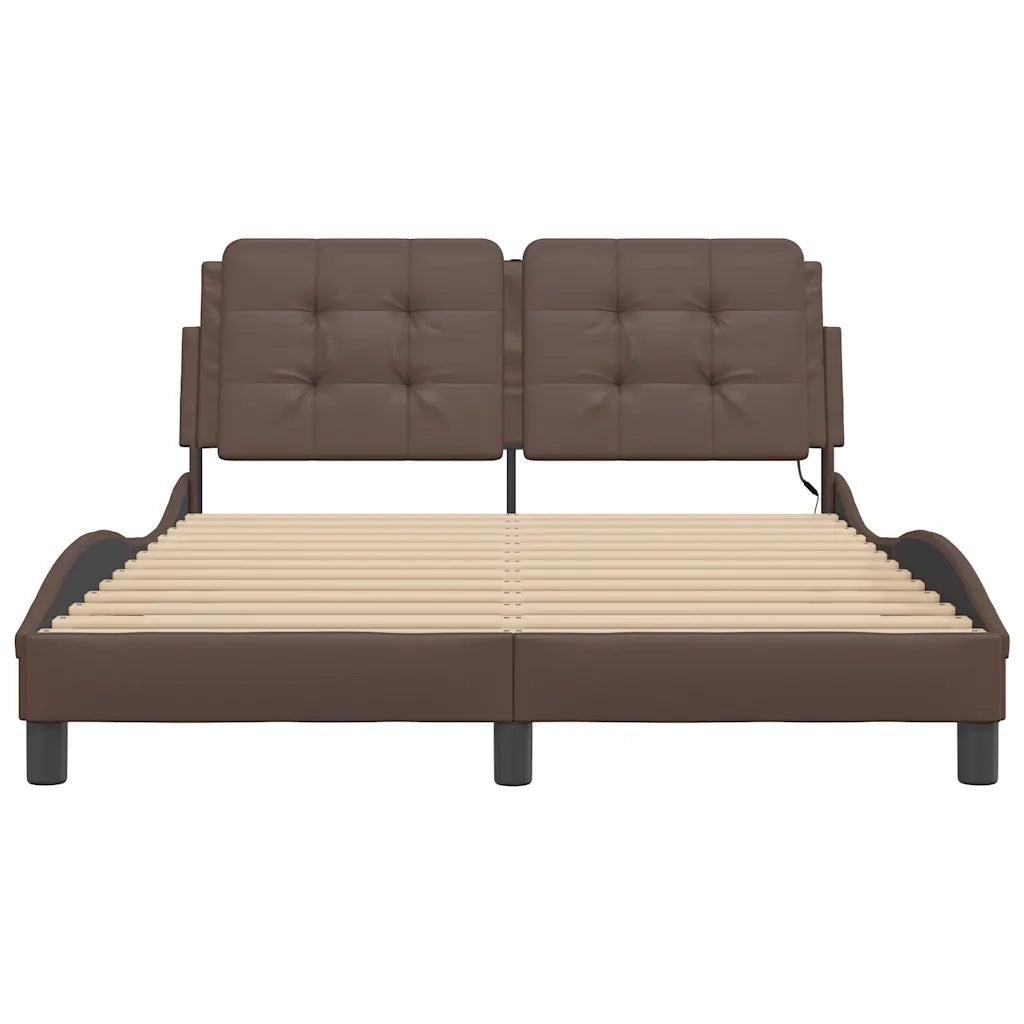 Giroletto con LED senza Materasso-Struttura Letto Zadar Marrone 120x200 cm