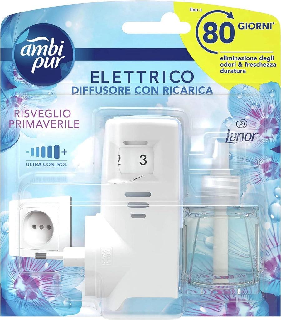 AMBI PUR PROFUMATORE PER AMBIENTI ELETTRICO STARTER KIT 20 ML LENOR RISVEGLIO PRIMAVERILE