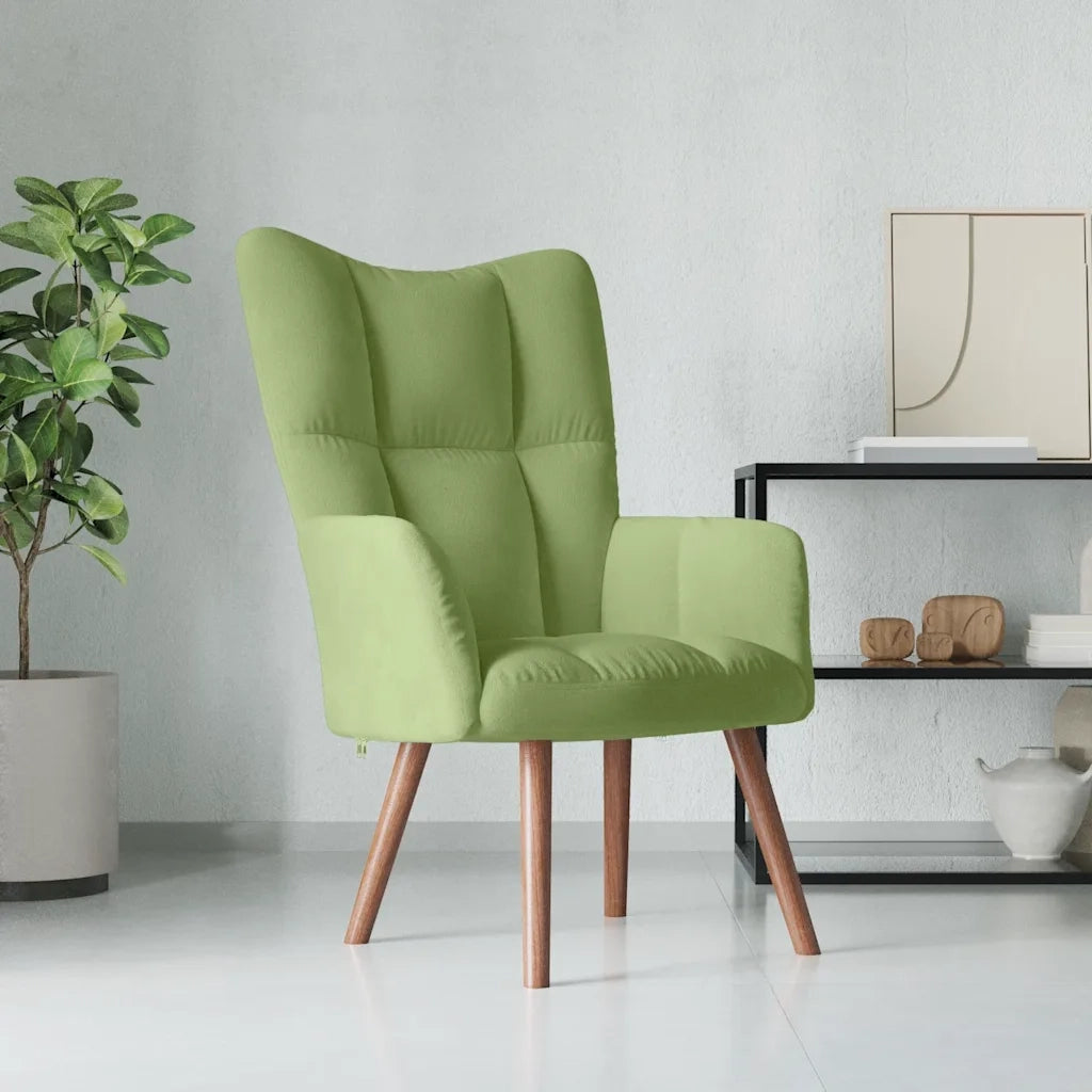 Sedia Relax Verde Chiaro in Velluto 328054