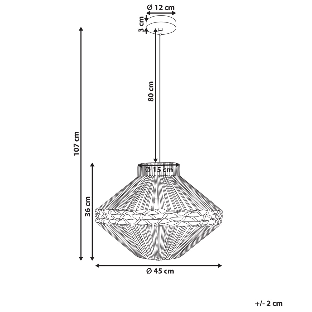 Lampada a sospensione Corda di carta naturale Plafoniera con paralume intrecciato Sala da pranzo Soggiorno Stile Boho
