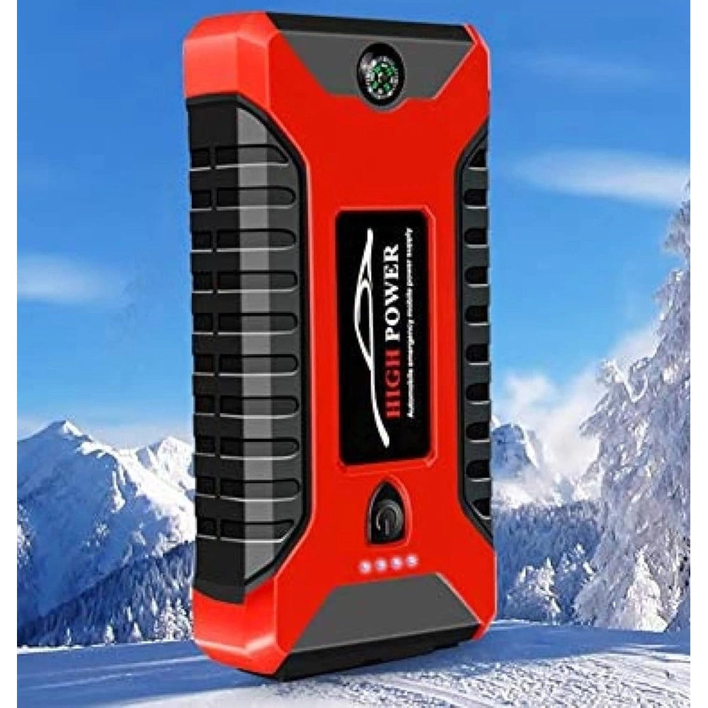 Trade Shop - Avviatore Di Emergenza Multifunzione Gonfiatore Per Pneumatici Auto 4 Porte Usb Torcia -