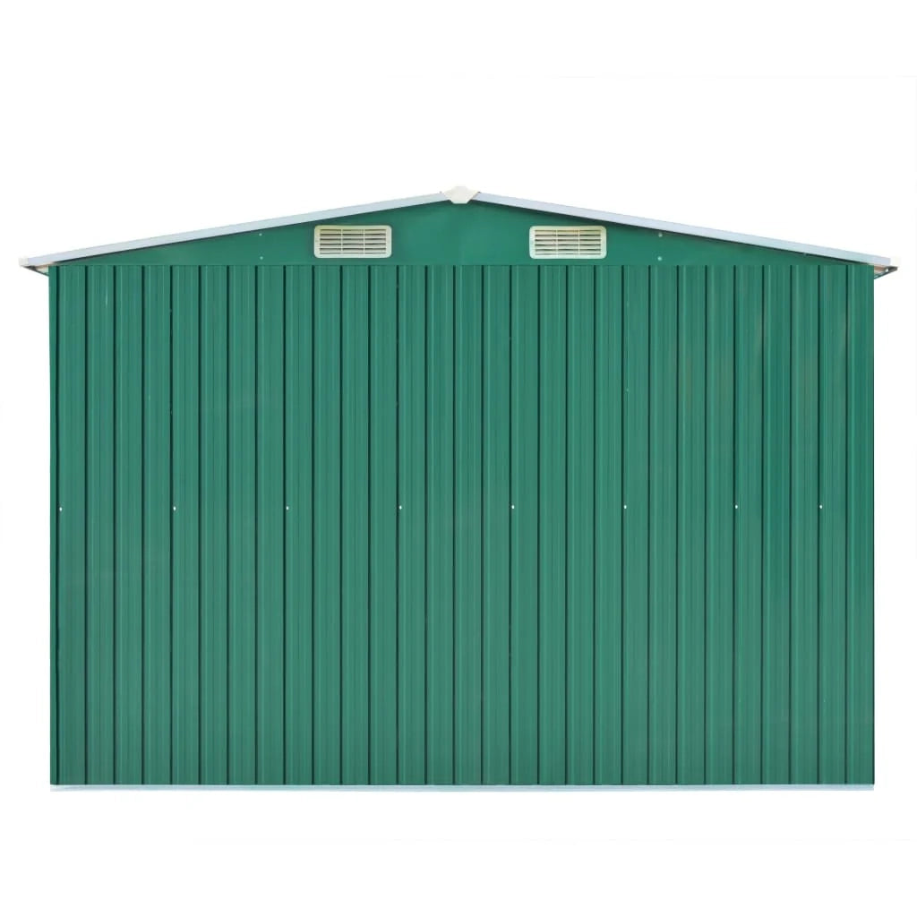 Casetta da giardino cabina ripostiglio casetta da esterno robusta casetta per attrezzi 257 x 298 x 178 cm metallo verde 02_0022165