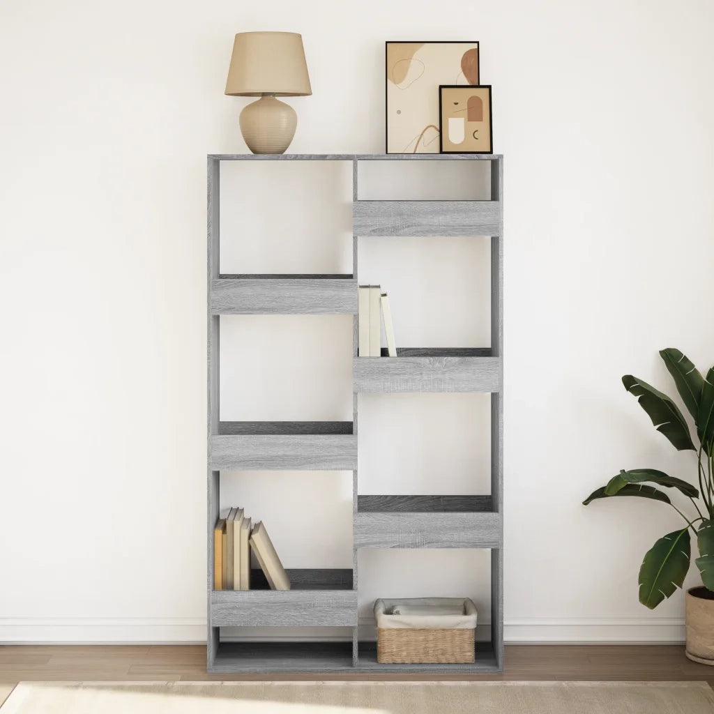 Libreria-Scaffale per Libri-Mobile di Stoccaggio Grigio Sonoma 100x33x175 cm in Legno Multistrato