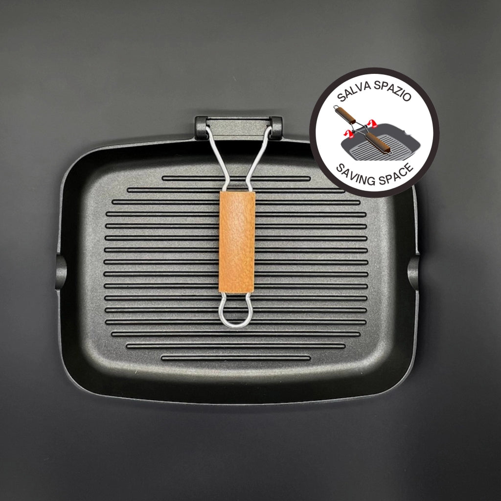 Bistecchiera Antiaderente 1 Manico 26x36 cm Olympia Hard Cook