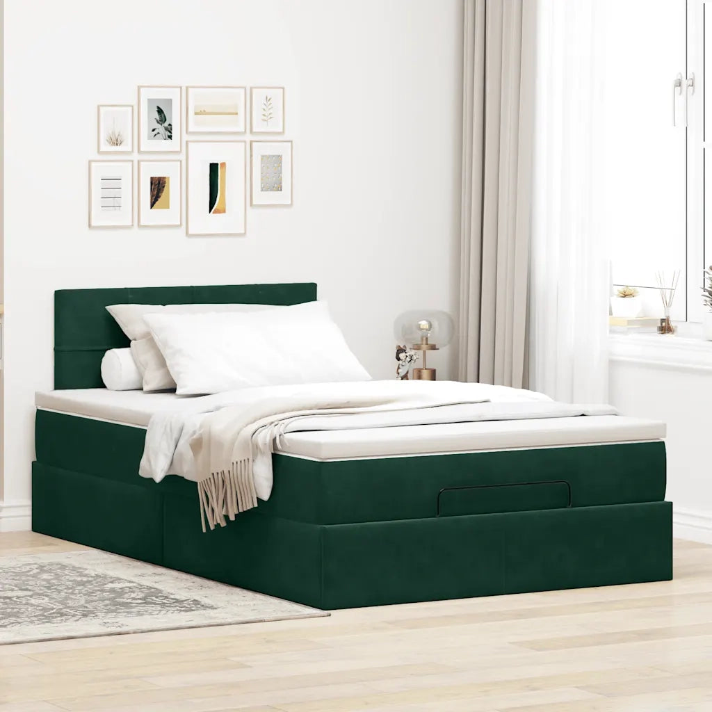 Struttura Letto Pouf con Materasso 120x200 cm Velluto 3312617