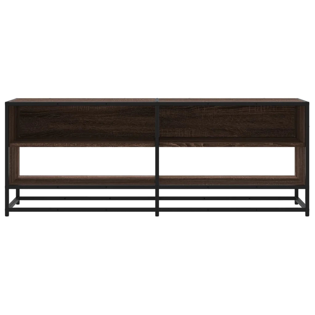 Mobile TV multimediale mensola TV credenza mobile TV sala da pranzo soggiorno camera da letto rovere 120,5 x 40 x 46 cm legno ingegnerizzato e metallo marrone 02_0027159