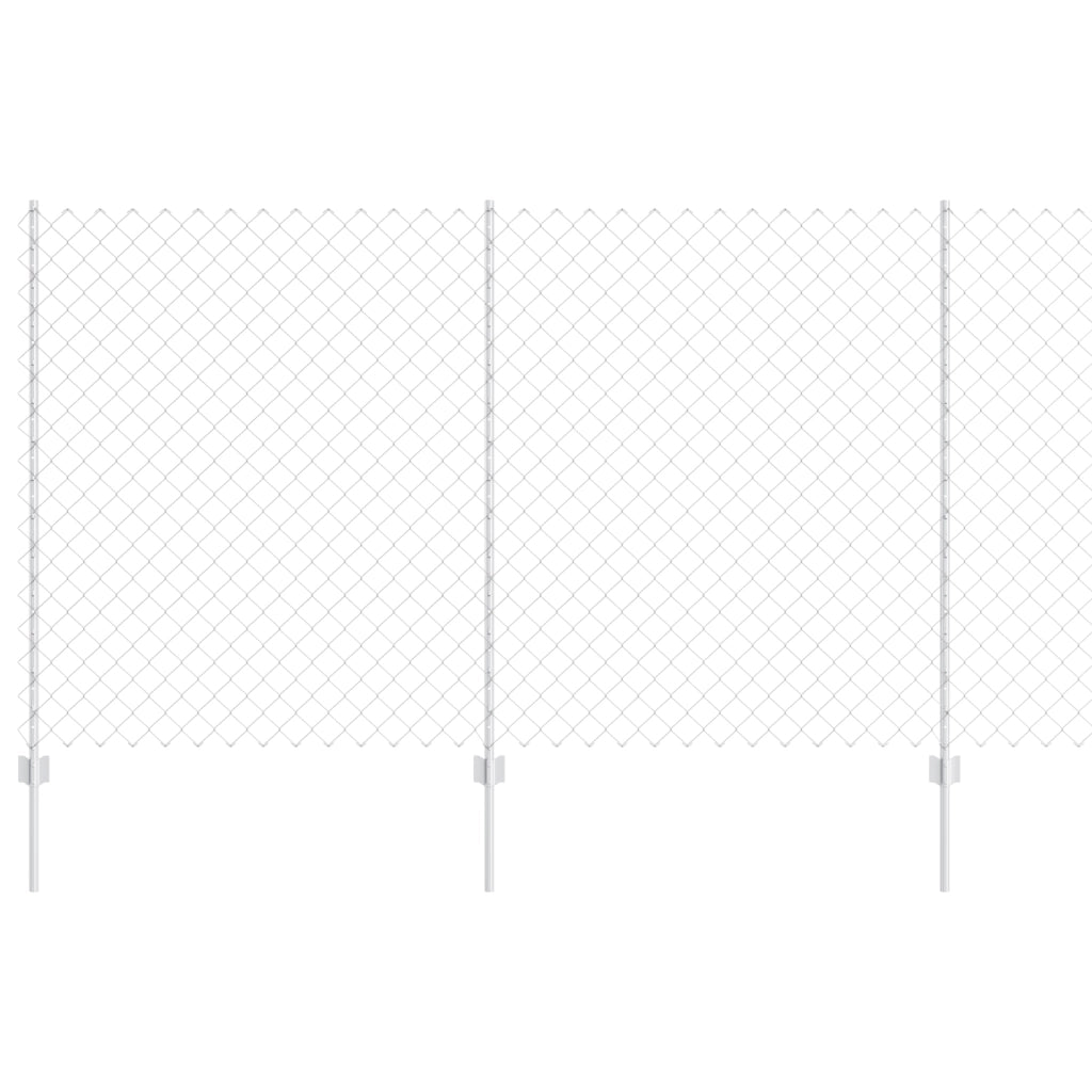 Recinzione a Maglie con 20 U Posts Argento 1.4x10 m Acciaio