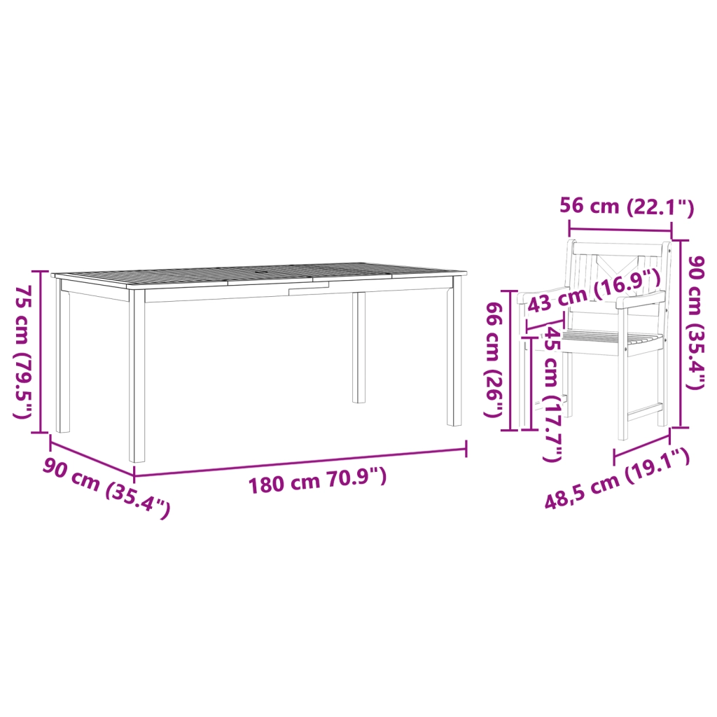 Sedia da giardino 2 pz 56x56x90 cm Legno massello di acacia