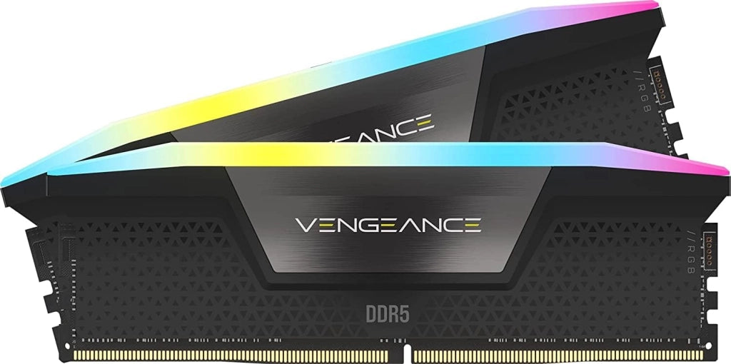 VENGEANCE RGB DDR5 RAM 32GB (2x16GB) Fino a 6400MHz CL36 Intel XMP Compatibile iCUE Memoria per Computer - Nero (CMH32GX5M2B6400C36)
