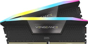 VENGEANCE RGB DDR5 RAM 32GB (2x16GB) Fino a 6400MHz CL36 Intel XMP Compatibile iCUE Memoria per Computer - Nero (CMH32GX5M2B6400C36)