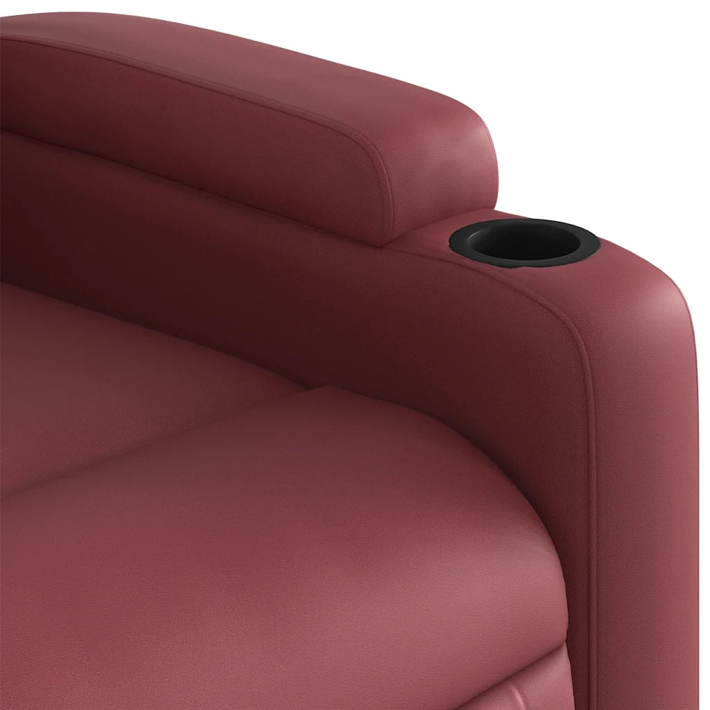 Poltrona Massaggiante Reclinabile Rosso vino in Similpelle 372514
